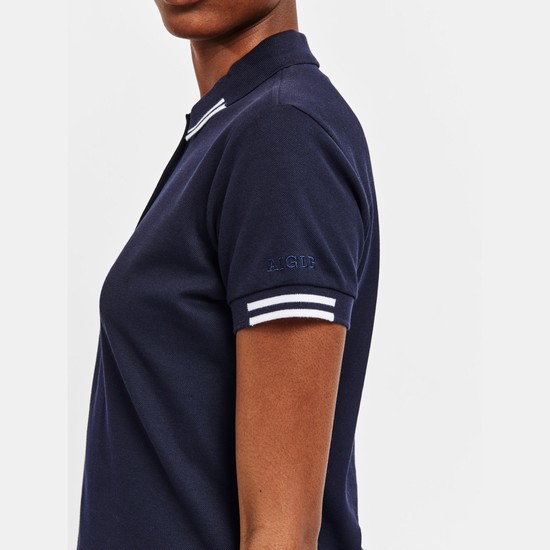 Aigle Technical Short-sleeved Polo Shirts Women Navy ZA-28906